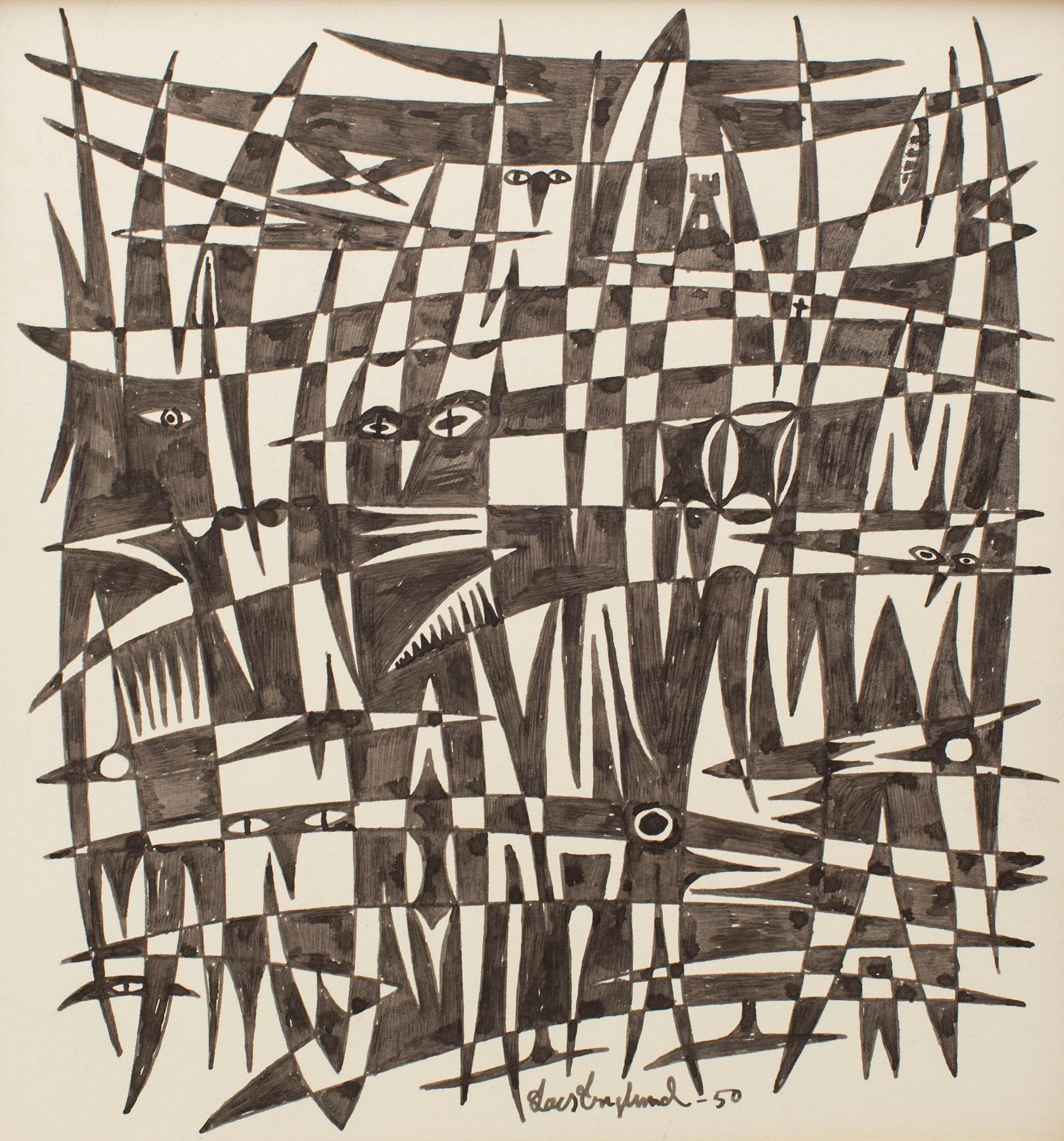 LARS ENGLUND, Ink drawing, signed and dated -50.