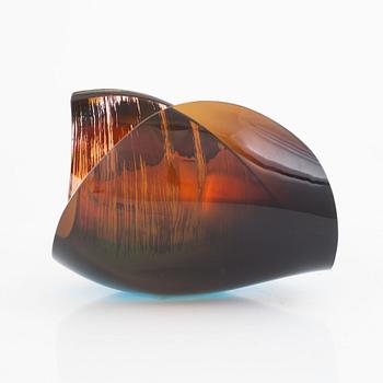 Lena Bergström, a glass sculpture, 'Saturn' from the series 'Planets', Kosta Boda, Sweden.
