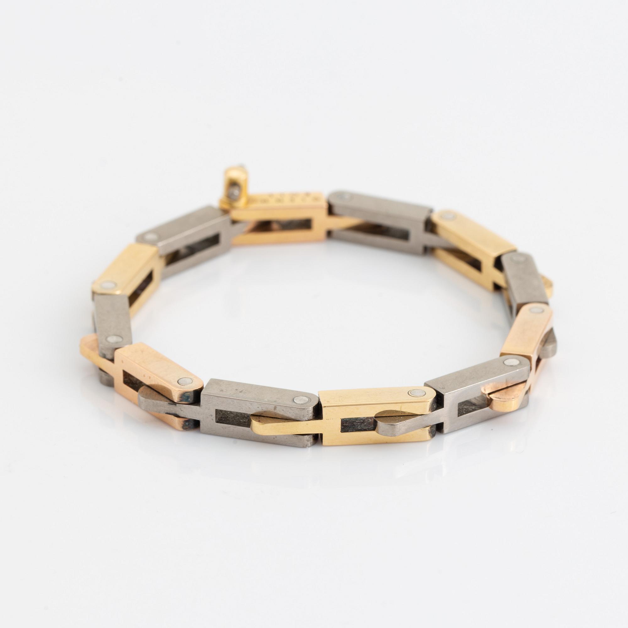 Glenn Roll, armband 18K guld i två färger.