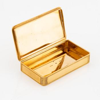 An 18K gold box, mark of Isaac Malmborg, Stockholm 1813.