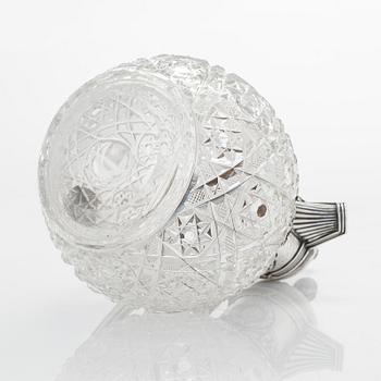 Fabergé, a silver-mounted glass carafe, marked with Imperial Warrant, and inventory number, Moscow 1908-1917.