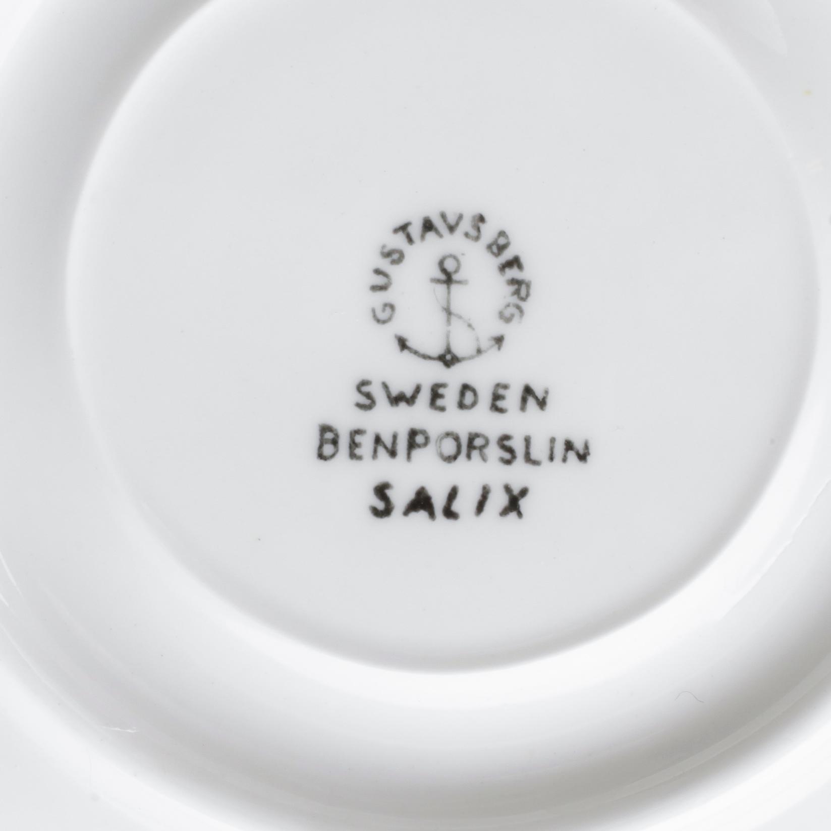 KAFFESERVIS, 14 delar, porslin, "Salix", Stig Lindberg, Gustavsberg.