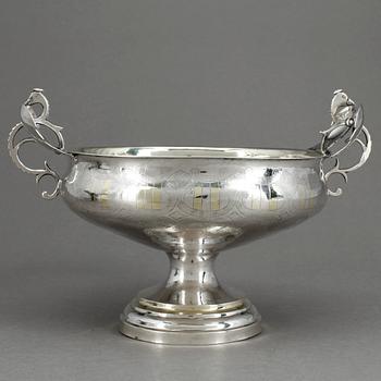 BRÄNNVINSSKÅL, silver, Lars Löfgren, verksam 1797-1854 i Hudiksvall. 189 gram.