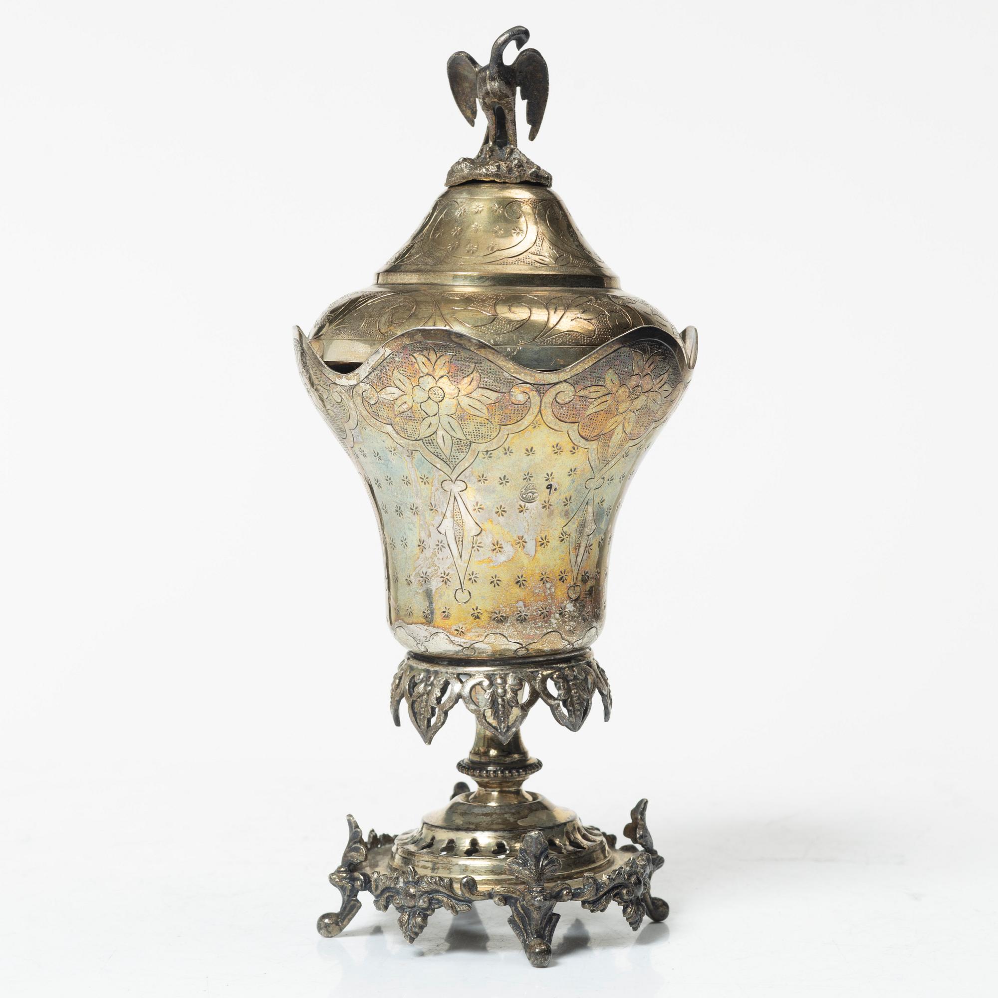 Lockpokal, silver, Osmanska kulturområdet, Abdul Hamids period, ca 1880-90-tal.