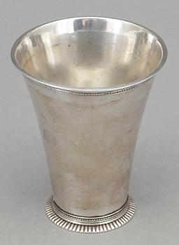 BÄGARE, silver, Hans Petter Vogt, Kristianstad, 1793. Vikt ca 193 gram.