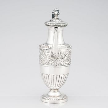 A Swedish Empire silver coffee-pot, marks of Adolf Zethelius, Stockholm 1835.