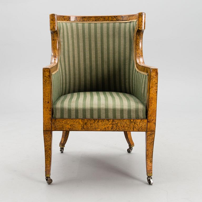 FÅTÖLJ, Ryssland 1800-talets början, masurbjörk, empire.