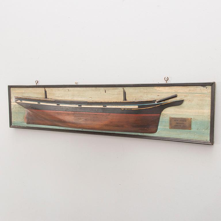 A half hull model of the iron barque Ariadne built in London 1857, 20th Century.