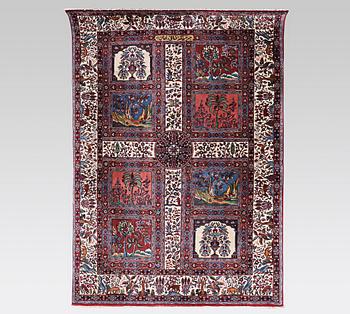 A rug, semi-antique rug Kirman, signed, circa 248 x 169 cm.
