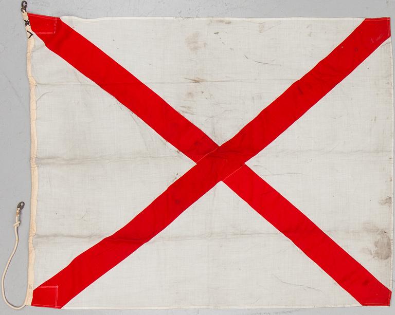 A set of maritime signal flags, 34 parts, 20th century.