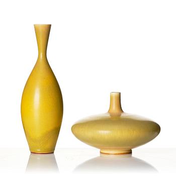 Berndt Friberg, a set of 7 stoneware vases, Gustavsberg Studio, Sweden, 1957-66.