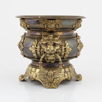 A renaissance style brass pot, around 1900.