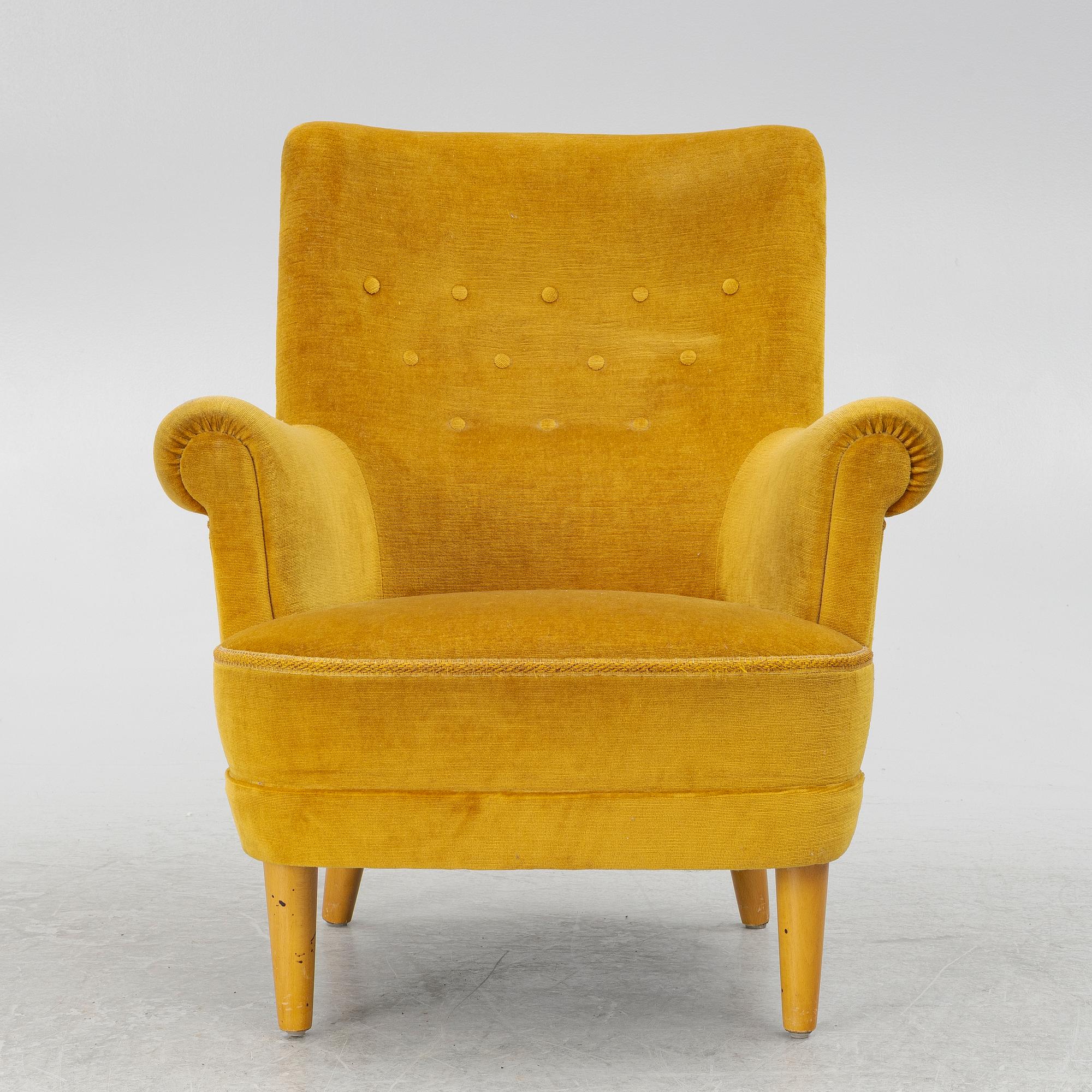 Carl Malmsten, fåtölj, "Hemmakväll", OH Sjögren, 1900-talets andra hälft.