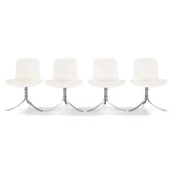 POUL KJAERHOLM, 4 stolar, "PK9",  Fritz Hansen, 1980-tal.