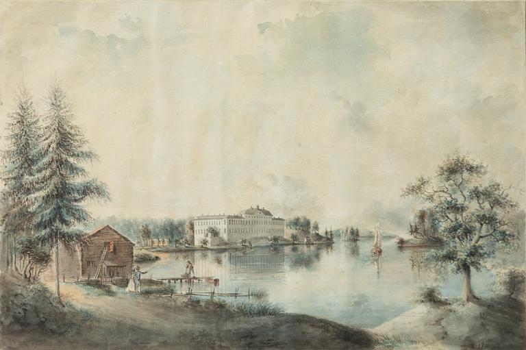 Pehr Nordqvist, attributed to, "Utsigt af Kongl Lust Slottet Ulricsdahl".