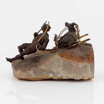 Dekorativ skulptur, patinerad metall, 1800-tal.