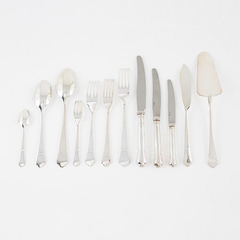 A Swedish Silver Cutlery, model 'Chippendale', GAB, Eskilstuna, some 1997 (64 pieces).
