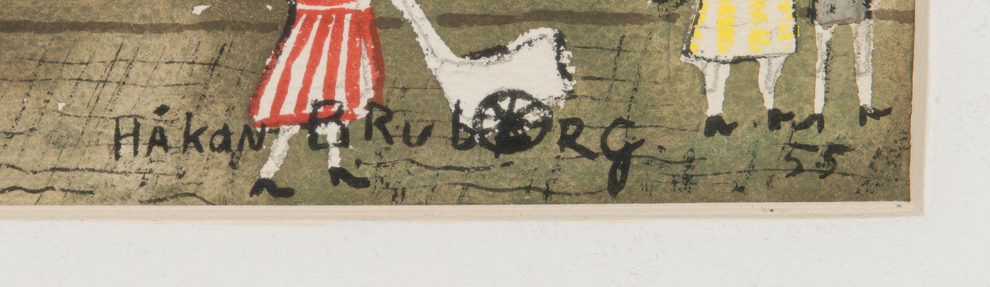 Håkan Brunberg, mixed media, signed and dated -55.