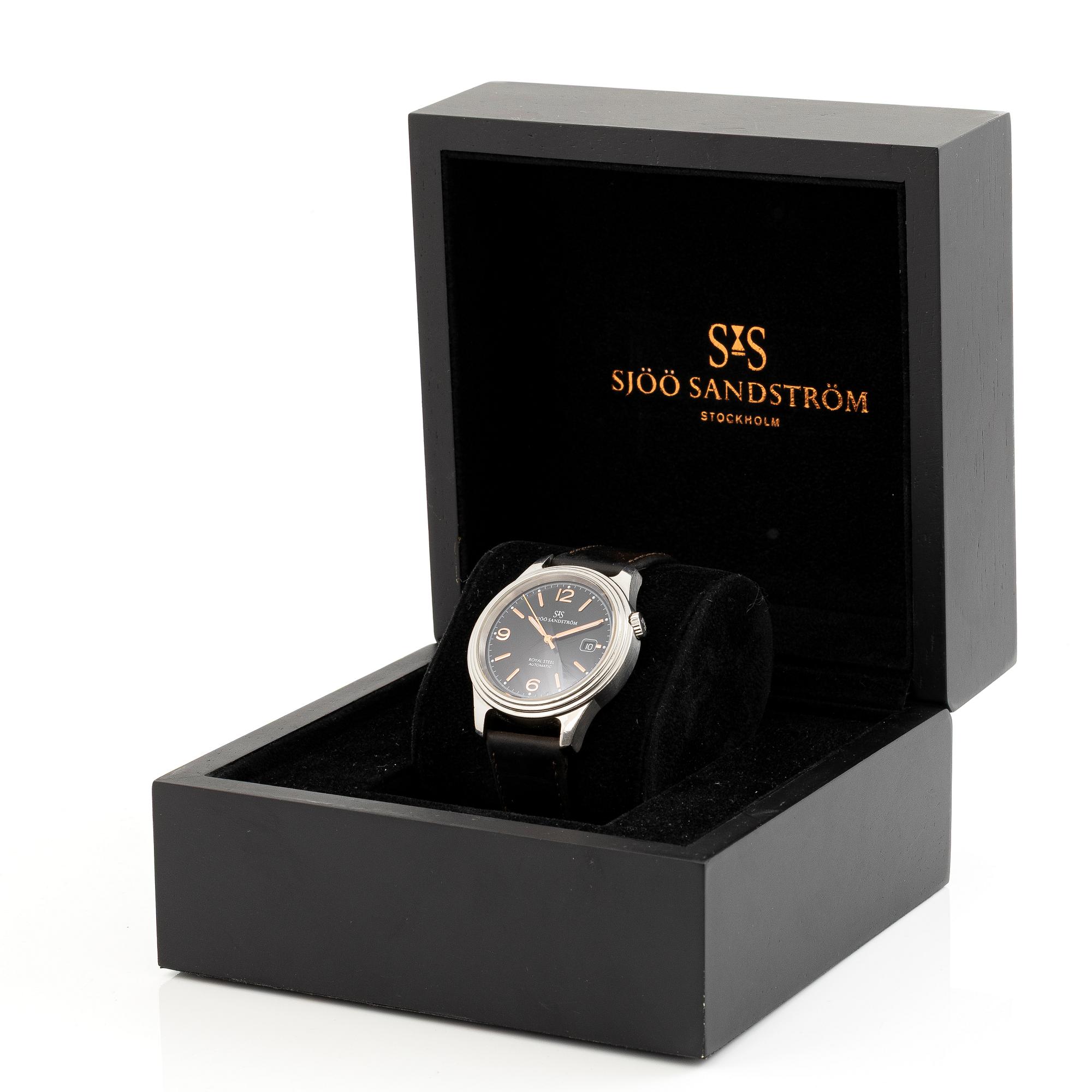 Sjöö Sandström, Royal Steel Classic II, wristwatch, 41 mm.