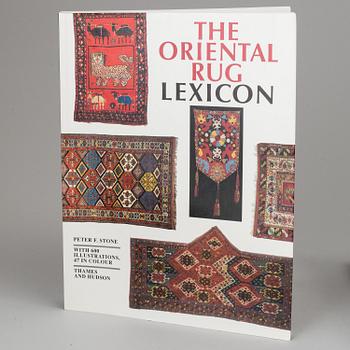 MATTLITTERATUR, 16 vol b.la. "The oriental rug Lexicon", Peter F Stone, 1900-tal.