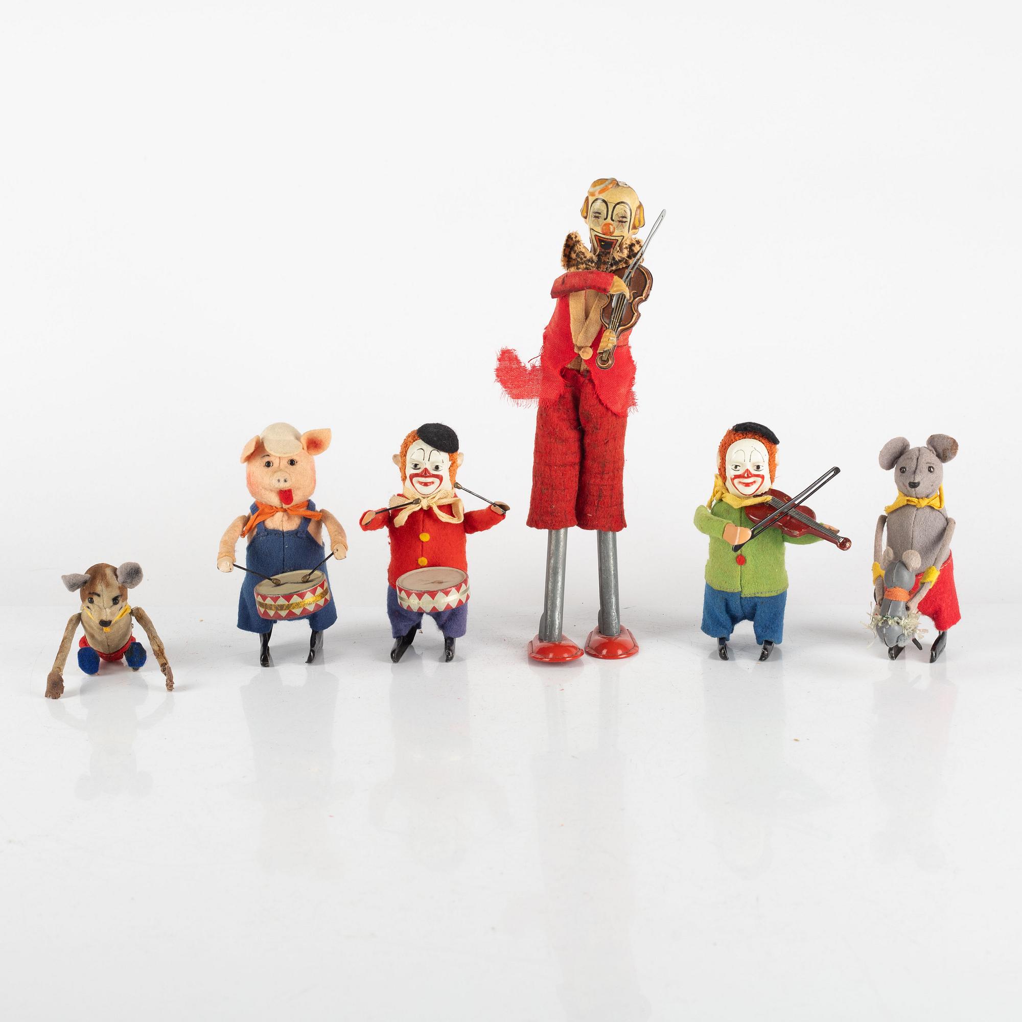 Schuco, among others, mechanical toys, 6 pieces, first half/mid-20th century.