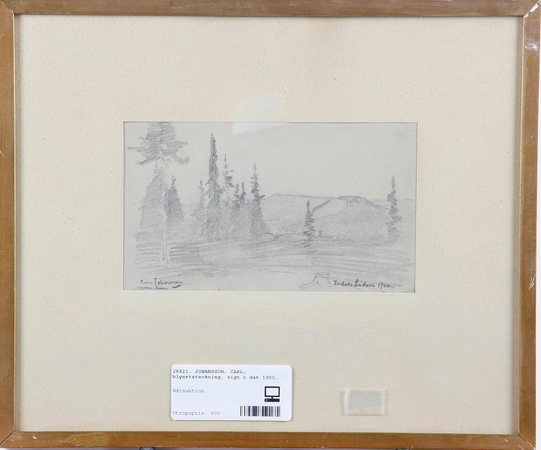 JOHANSSON, CARL, blyertsteckning, sign o dat 1900.