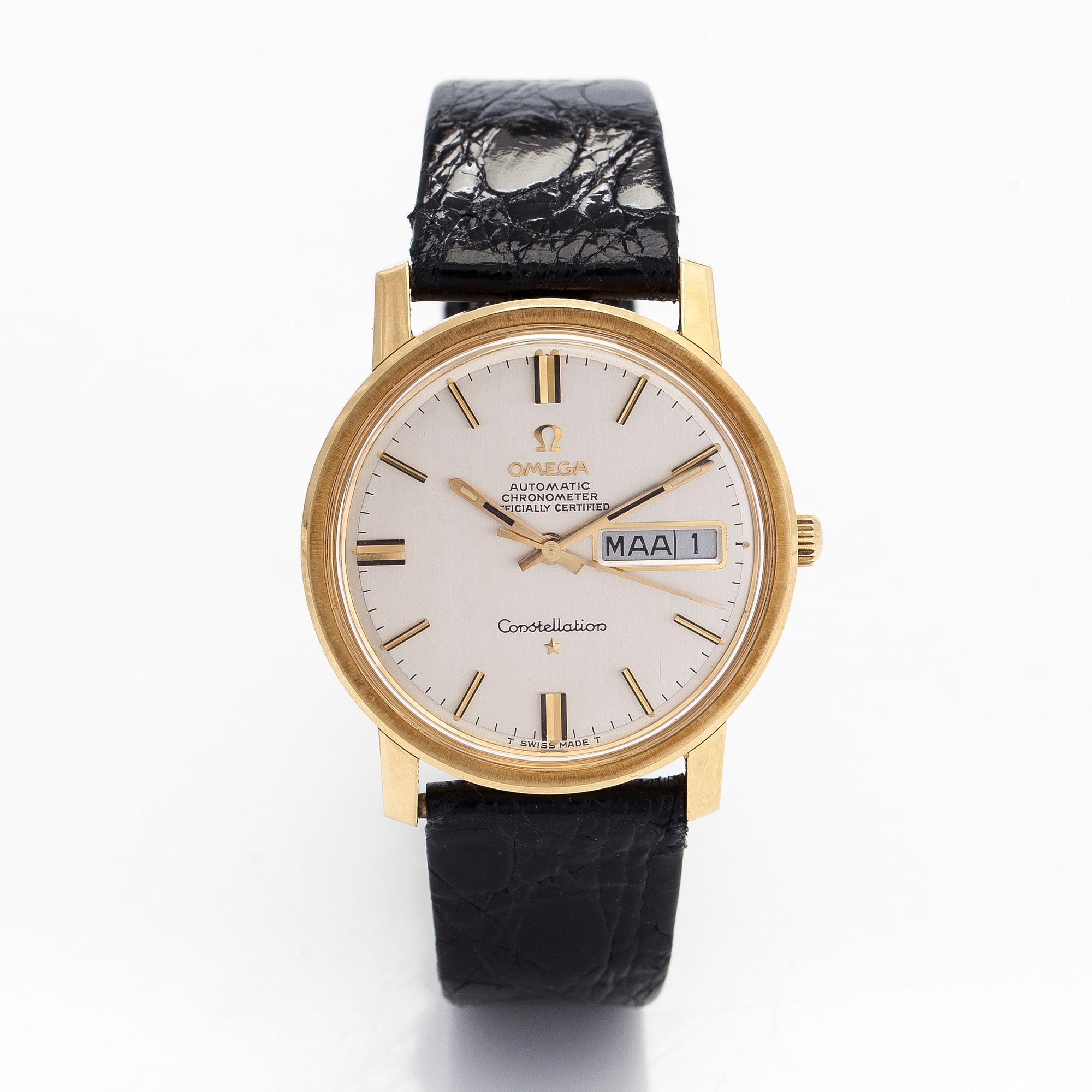 Omega, Constellation Day-Date, rannekello, 34 mm.