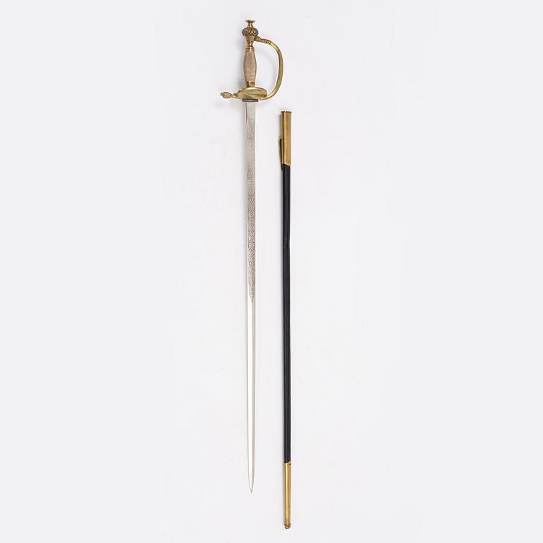 A German small sword width  scabbard, 20th Century.