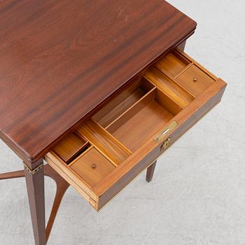 A late Gustavian style games table/sewing table, early 20th century.