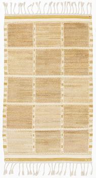 Barbro Nilsson, a carpet, 'Gyllenrutan', knotted pile, c 158 x 94 cm, signed AB MMF BN.