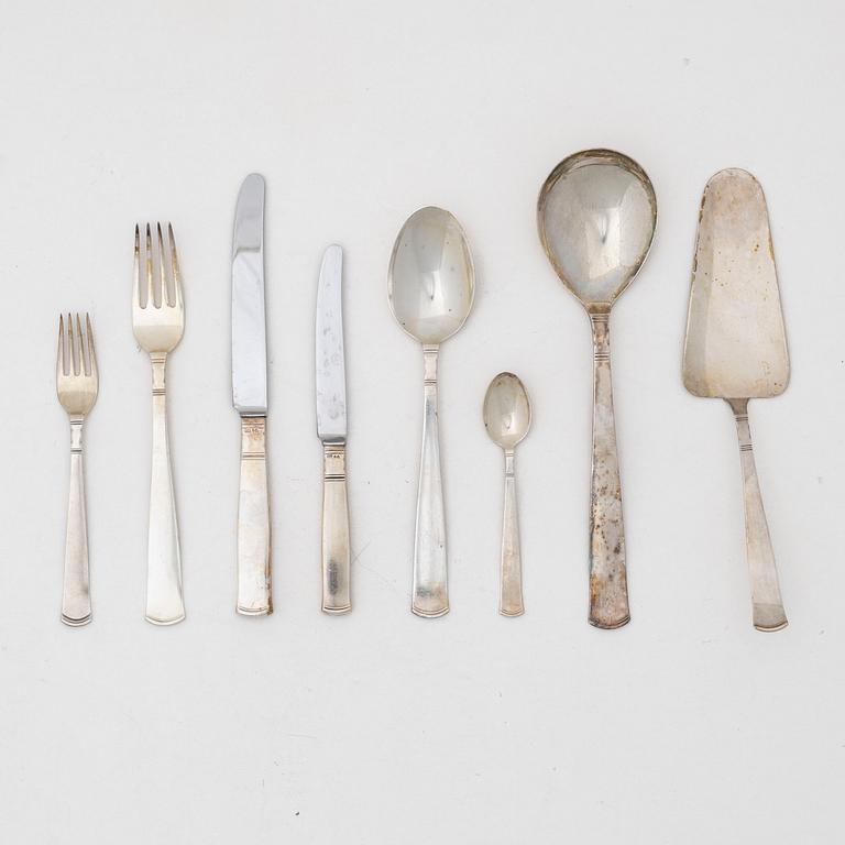 Jacob Ängman, a 'Rosenholm' silver cutlery set, GAB, including Stockholm 1954 (95 pieces).