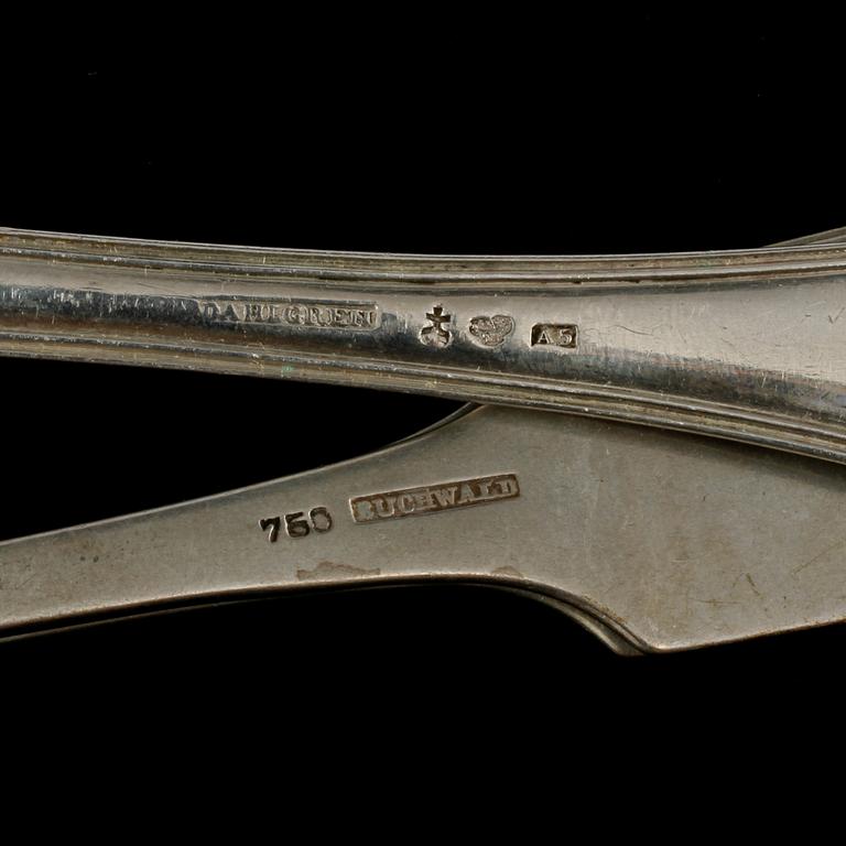 PARTI BESTICK, 30 delar, silver, 1800/1900-tal. Vikt 485 g.