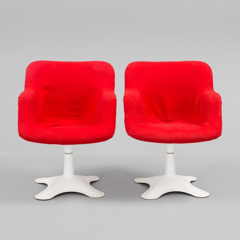 YRJÖ KUKKAPURO, a pair of 'Karuselli' armchairs from Haimi, Finland, 1980's.
