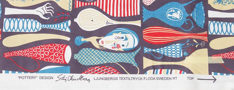 TYG, bomullstwill, "Pottery" Stig Lindberg. Ljungberg Factory.
