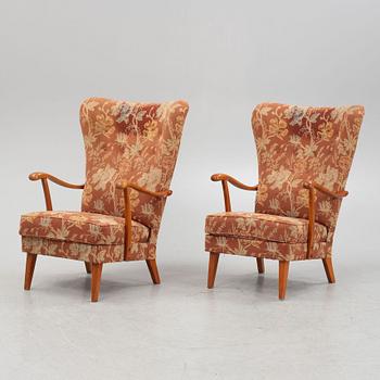 Fåtöljer, ett par, Swedish Modern, 1940-tal.