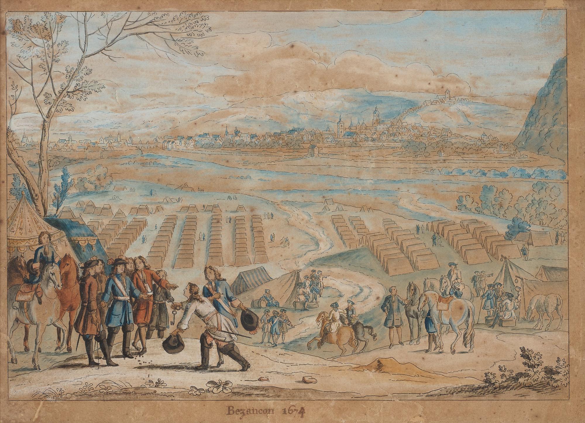 ADAM FRANS VAN DER MEULEN, Tillskrivna, akvareller, 6 st.