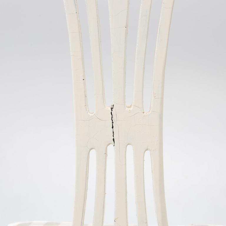 Four matched chairs, 19th century.