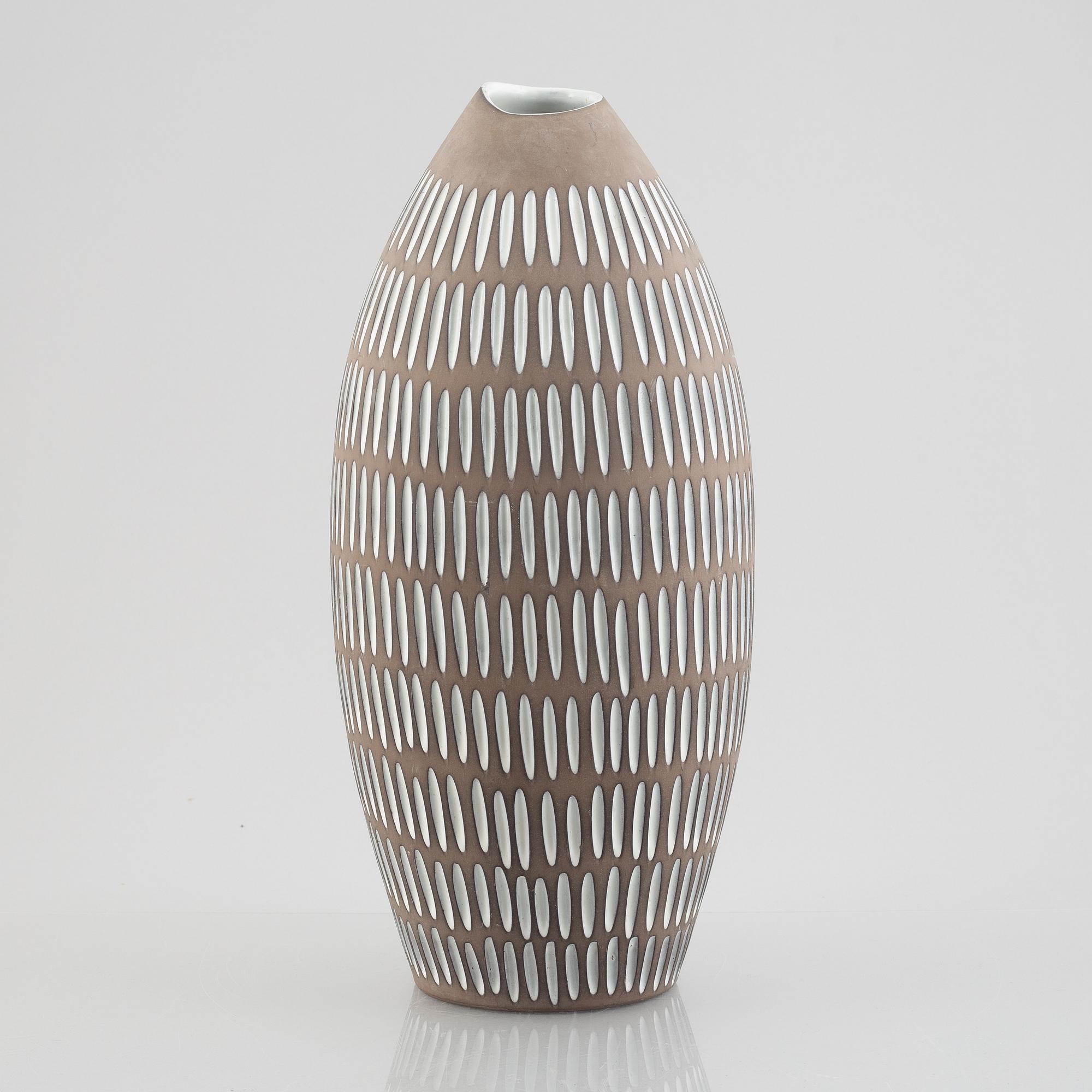 Ingrid Atterberg, floor vase, "Negro", Upsala Ekeby, 1953-1958.