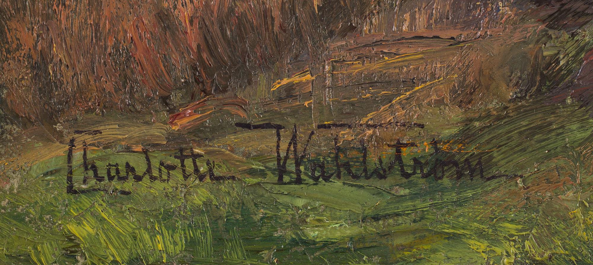 CHARLOTTE WAHLSTRÖM, olja på  duk. Signerad.