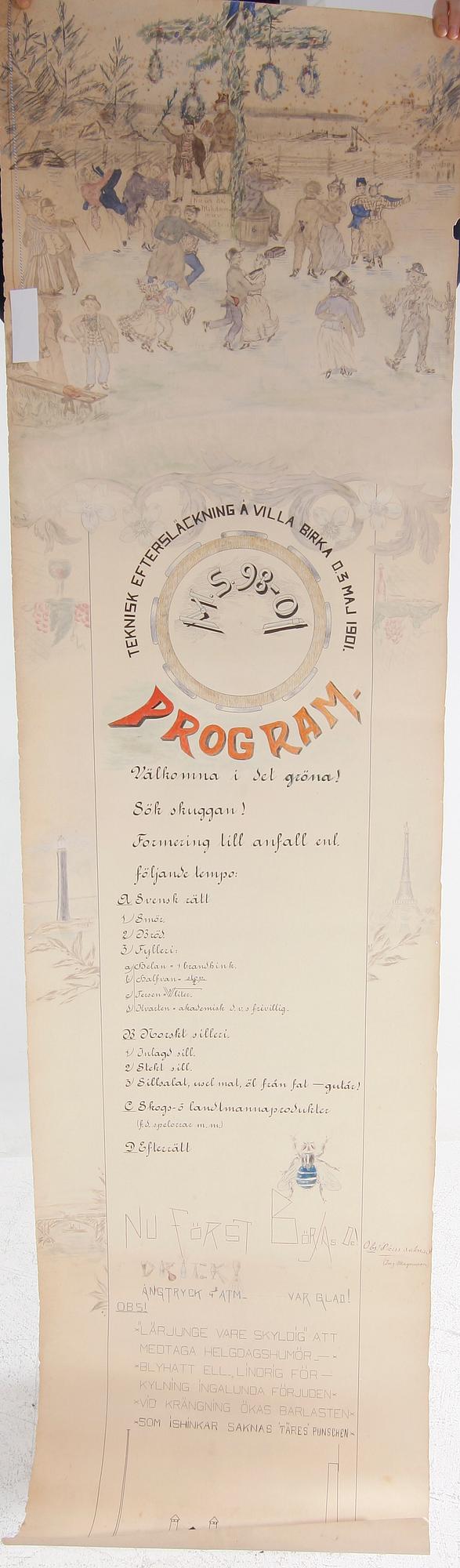 OKÄND KONSTNÄR, akvarellerad skiss, sign och dat. Strix, 1901.