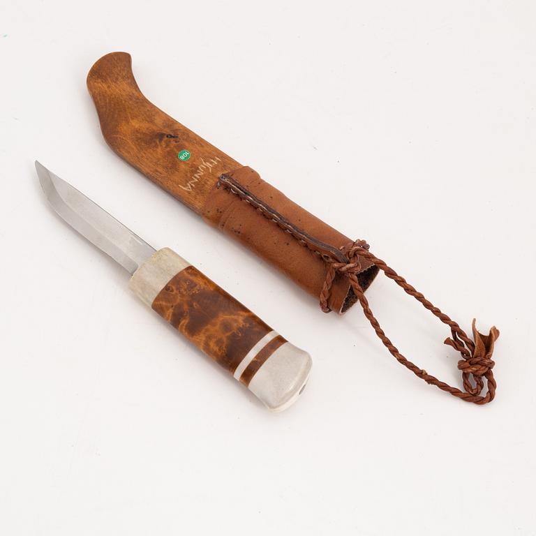 A birch and reindeer horn knife by Hans Michael Sunna before 1994, signed.