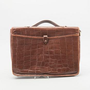 A Mulberry lethter briefcase and document case.