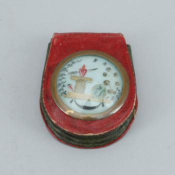 DIVERSE PORTMONNÄER, SNODDAR, SPÄNNEN, 7 delar, 1700-1800-tal.