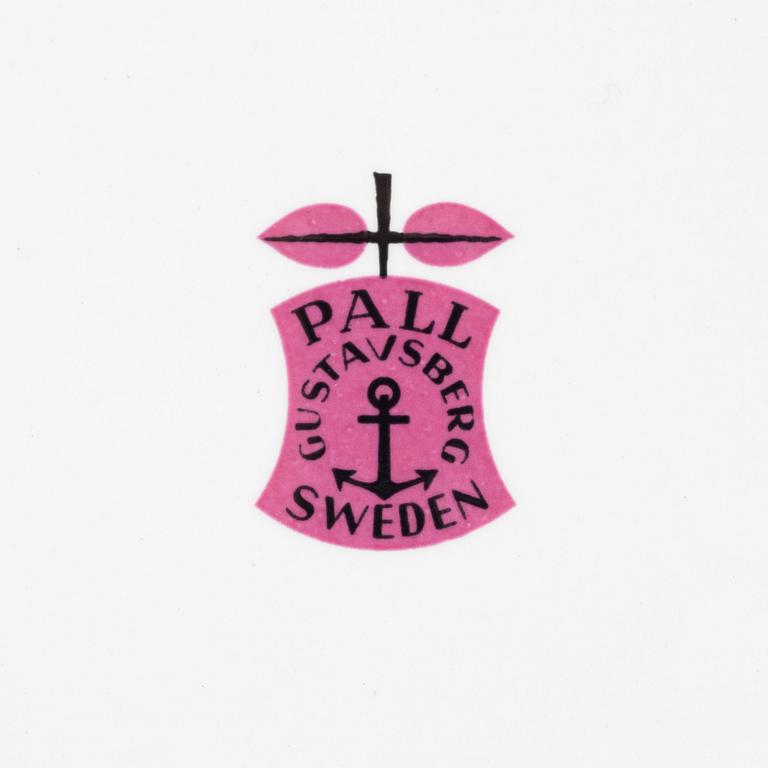 Stig Lindberg, assietter, 6 st, flintgods, "Pall", Gustavsberg, 1963-1964.