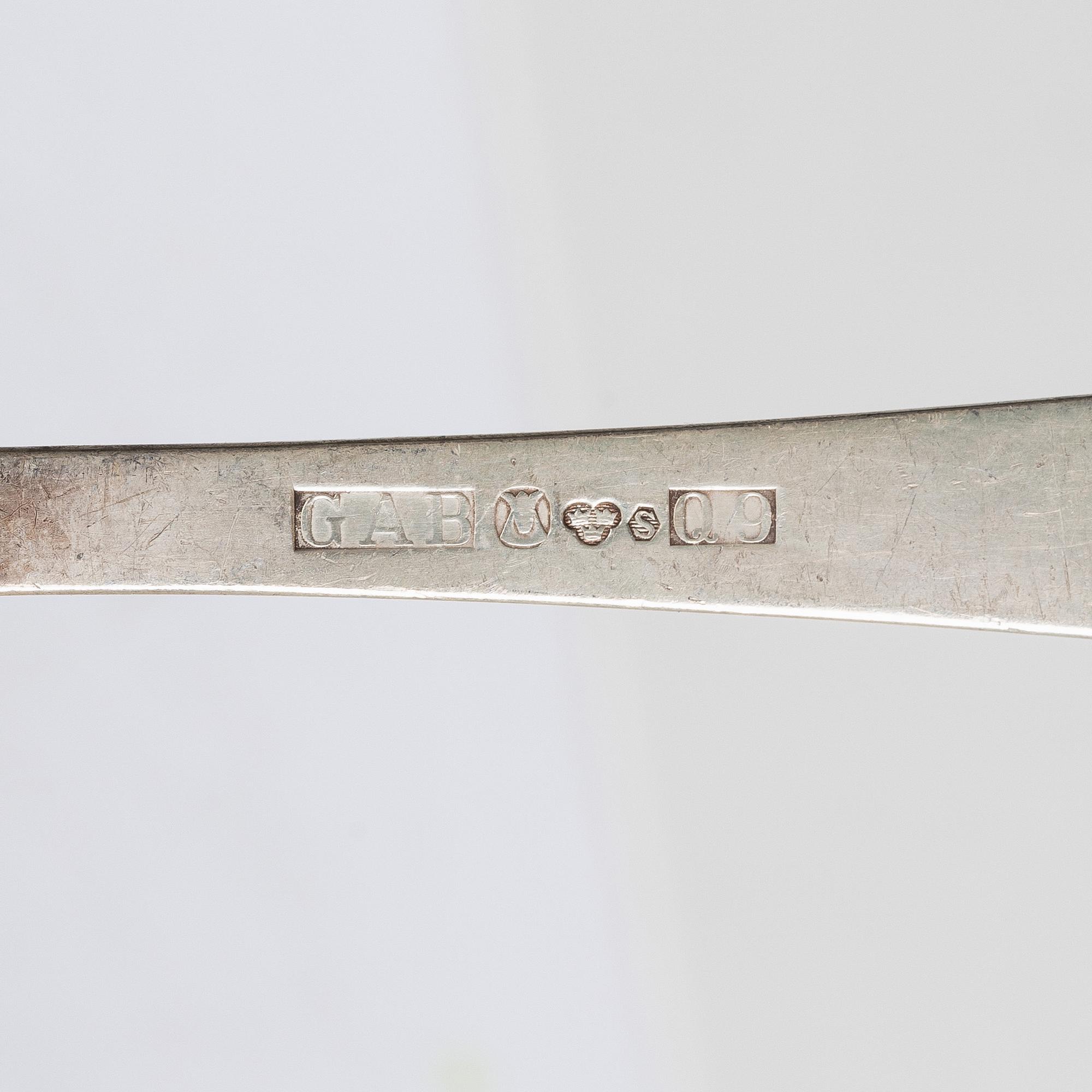Bestickservis, 51 delar, silver, "Rosenholm", GAB, Stockholm, 1900-talets mitt.