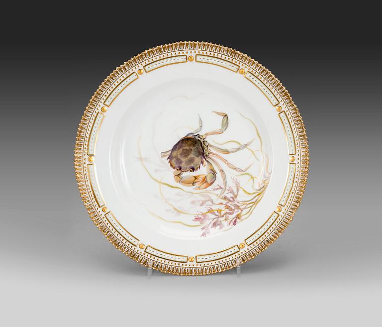 A DISH, porcelain "Flora Danica", Royal Copenhagen 1962.