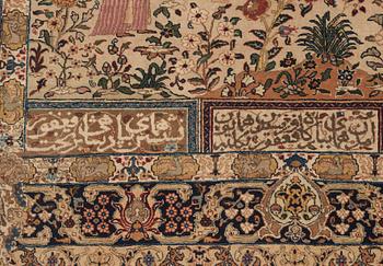 SEMI-ANTIQUE TABRIZ FIGURAL. 191 x 137 cm.