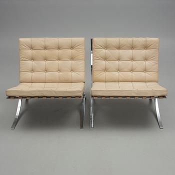 FÅTÖLJER, ett par, "Barcelona", Mies van der Rohe, 1960-tal.