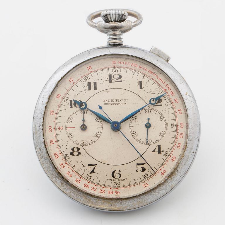 PIERCE, Chronograph, pocket watch, 47 mm,