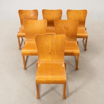 Axel Larsson,  stolar, 6 st, Svängsta Stilmöbler, 1900-talets mitt.